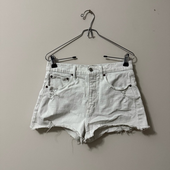 Abercrombie & Fitch White Jean Shorts - Picture 4 of 14
